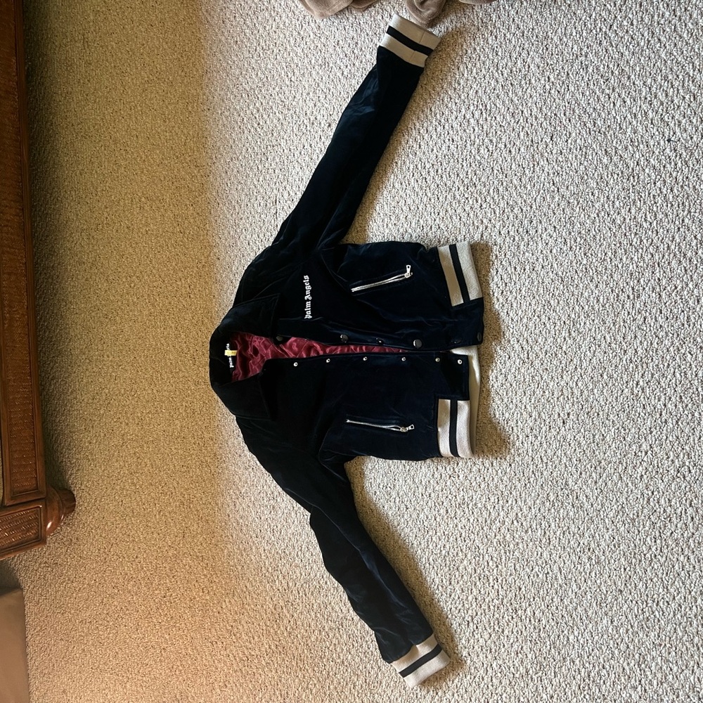 Palm Angels Black and White Bomber Jacket